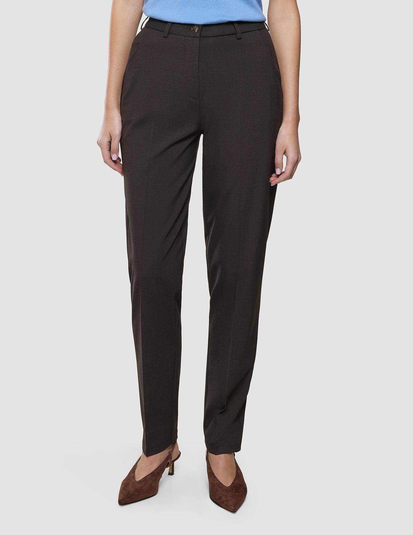 Women Ease Pants Tapered Mocha Melange